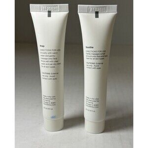 DERMAFLASH STEP 1 PREP CLEANSER & STEP 3 SOOTHE MOISTURIZER .8 OZ/25ML EA SEALED